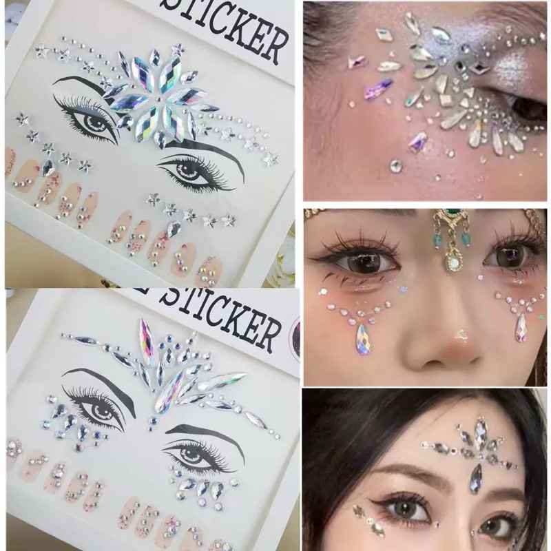 Unicrony•สติ๊กเกอร์ 3 D ส่งด่วนจากไทย Sticker เพชร ใช้สำหรับแต่งหน้า หลายสไตล์ สติ๊กเกอร์เพชรพลอย ศิลปะการแต่งหน้า - รูปที่ 4