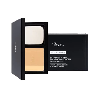 แป้งบีเอสซีแพ็คเกจใหม่ bsc authentiq bio perfect skin foundation powder spf50 pa+++ ขนาด 4 กรัม