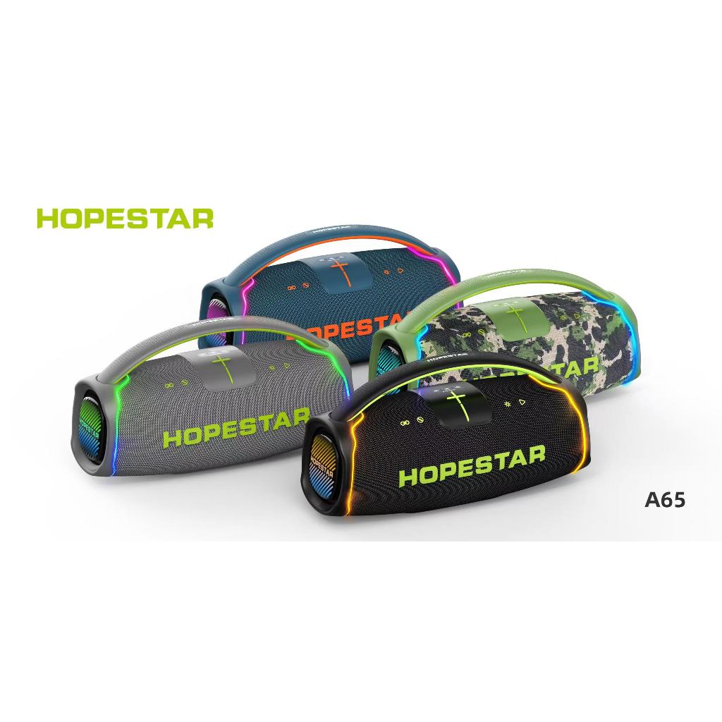 Hopestar A65 ลำโพงบลูทูธ 300W พร้อมไมล์หลายสาย1ตัว เอฟเฟคเสียงเปลี่ยนได้3ระดับ ของแท้100%