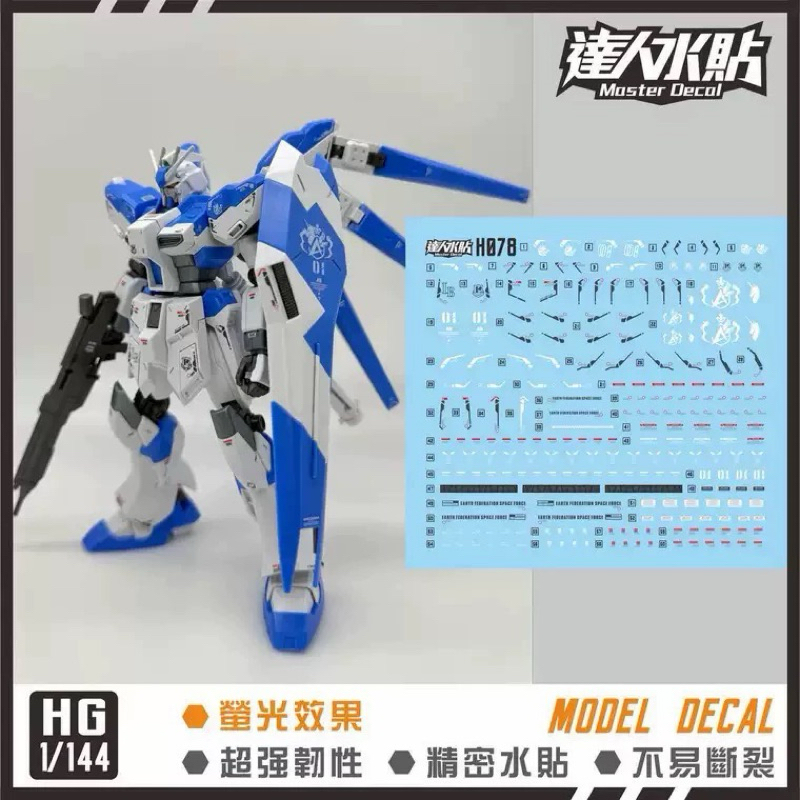 ⬜️ดีคอลน้ำ DL HG  078 DECAL HG 1/144 HG HI-NU GUNDAM เรืองแสงแบล็คไลท์
