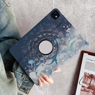 🌻24 ชั่วโมง🌻เคสป้องกัน iPad หมุนได้ 360°🐋วาฬสีน้ำเงิน🐋เหมาะสำหรับรุ่นGen12 Air8 Air7 Gen10 Ge11 Air6