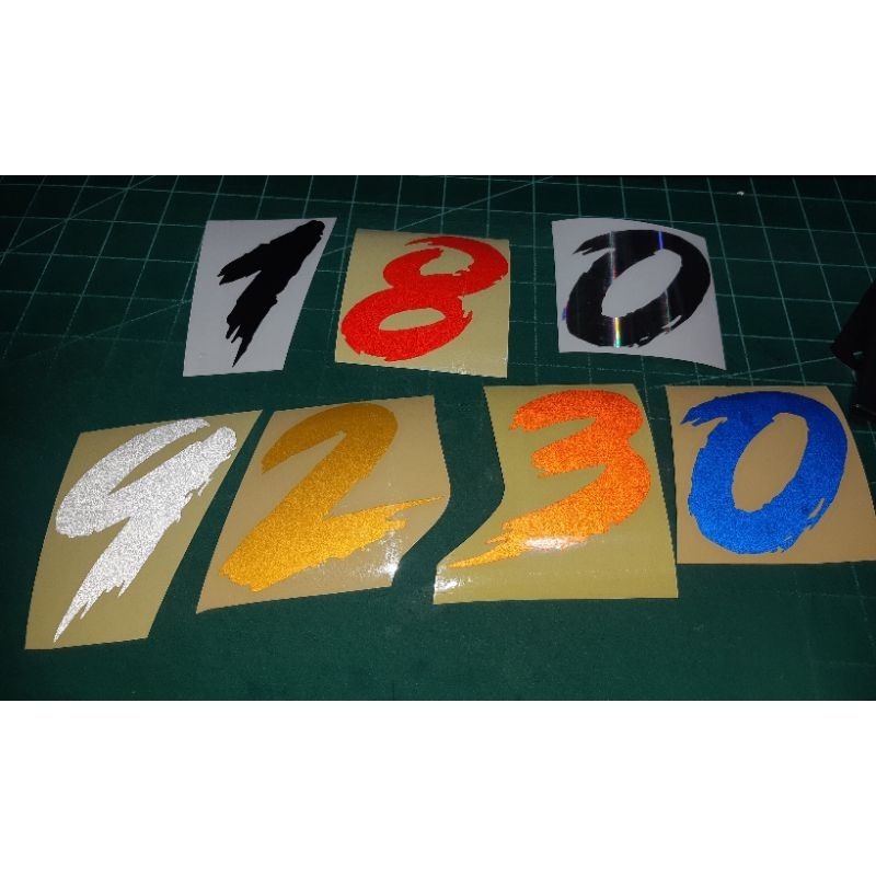 สติ๊กเกอร์ แต่งรถ ตัวเลข  เลข 0 แจ้งได้ ครับ งานตัด ขนาดความสูง 8 cm