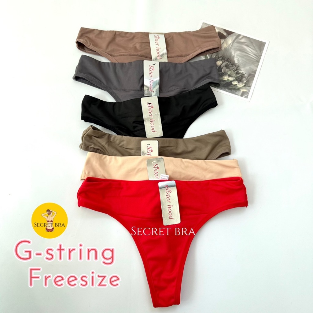 กางเกงในผู้หญิง sister hood  6870 G-string เอวต่ำ จีสตริงเรียบ สีพื้น กระชับ – โปรปัง