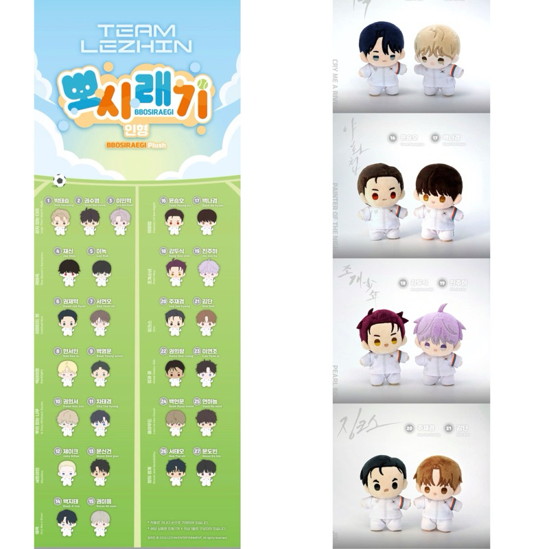 พร้อมส่ง [TEAM LEZHIN] BBOSIRAEGI Plush 10 cm ของแท้ ตุ๊กตา จูแจคยอง ซึงโฮ ดูชิก