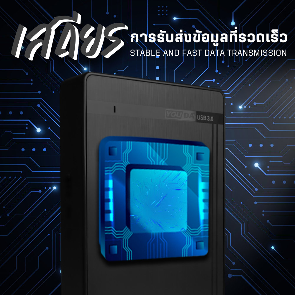 YOUDA กล่องฮาร์ดดิส HDD Case 3.0 รับประกัน 1ปี ใส่ฮาร์ดดิสก์ได้ทั้ง 3.5'' HDD และ 2.5''SSD YD-UHD375 กล่องใส่ฮาร์ดดิสก์