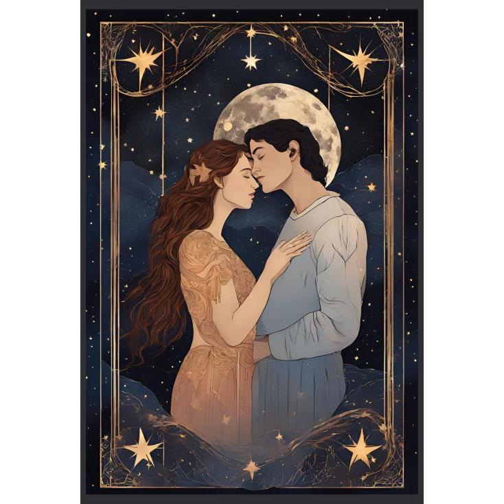[สั่งพิมพ์ตามออเดอร์] [Tarot-Series] [The Lovers ไพ่ทาโร่ ไพ่ยิปซี เดอะเลิฟเวอร์] โปสเตอร์ผ้า แบ็กดรอป ฉากผ้าตกแต่งสายมู
