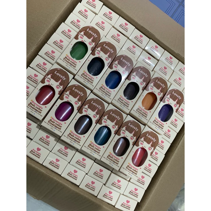 🔥สีย้อมผมแบบหลอดพร้อมกล่อง ตรงปกขายดี🔥แถมถุงมือทุกออเดอร์  ยาย้อมผม  สีปิดหงอก สุดฮิต lovely hair‼️ thumbnail 5