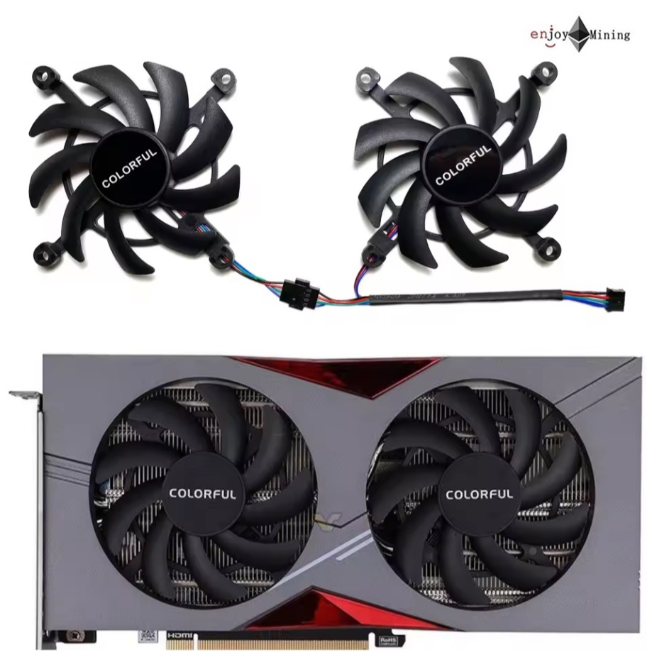 พัดลมการ์ดจอ COLORFUL GeForce RTX 4060 4060ti BattleAx Duo OC Graphics Card cooling Fan