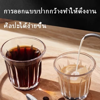 พร้อมจัดส่ง｜ ถ้วยกาแฟ อิตาเลี่ยนเอสเปรสโซสกัดแก้วลาเต้ถ้วยออสเตรเลียสีขาวอารมณ์ทนความร้อนถ้วยแก้ว glass