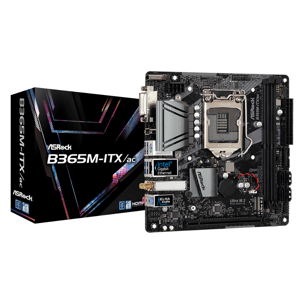 MAINBOARD (เมนบอร์ด) 1151v2 ASROCK B365M-ITX/AC WIFI [Mini-ITX] พร้อมส่ง
