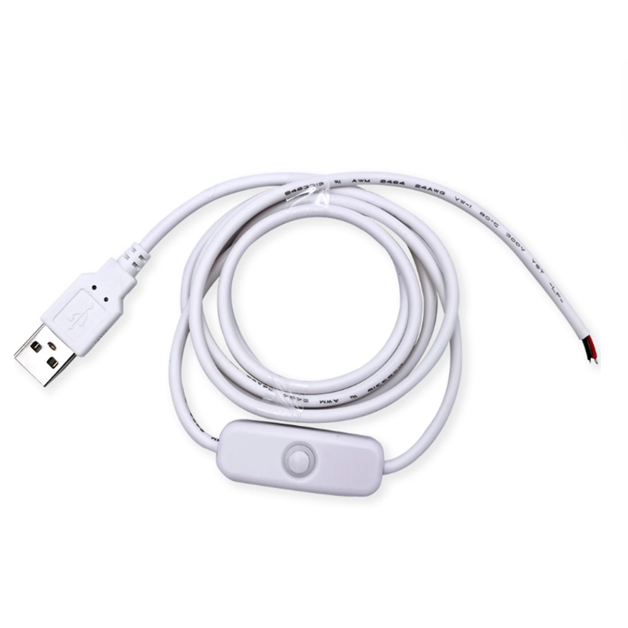 สาย USB พร้อมสวิตช์ สายต่อสวิตช์โคมไฟตั้งโต๊ะ USB สายไฟต่อปลั๊กไฟ สายไฟ LED พร้อมอุปกรณ์เสริม 5V