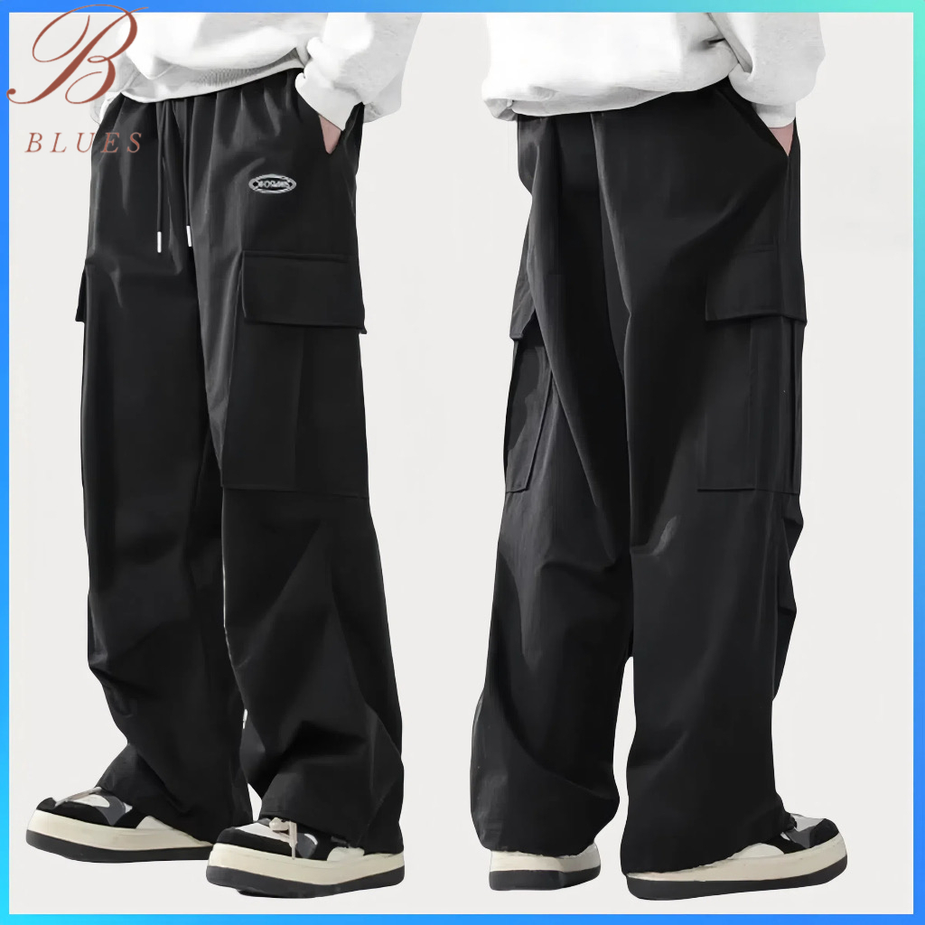 B BLUES กางเกงทำงานผู้ชายสไตล์ใหม่สุดเทรนด์ มีกระเป๋าหลายใบ แบบหลวมและขากระบอกตรง Men กางเกง คาโก้ - รูปที่ 5