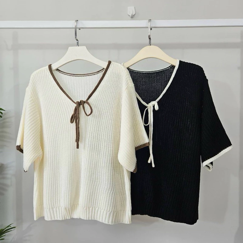 A2เสื้อไหมพรมคอวี อก40-54ผ้านิ่มใส่สบาย