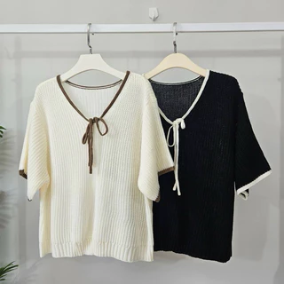 A2เสื้อไหมพรมคอวี อก40-54ผ้านิ่มใส่สบาย