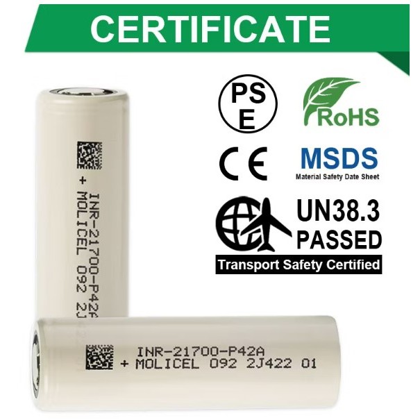 Molicel P42A INR21700 4200mAh 3.6V 45A Rechargeable Li-ion Battery