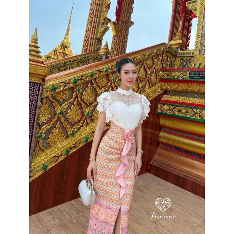 ชุดเข้าเซ็ตชุดไทยจิตรลดาชุดไทยประยุกต์