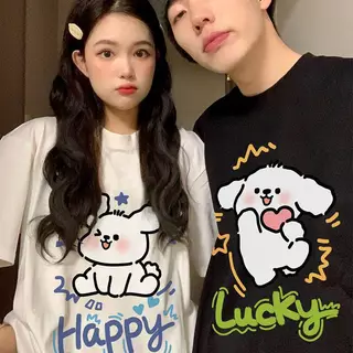 เสื้อคู่ชายหญิง แขนสั้น คอกลม ผ้านิ่มใส่สบาย ES407
