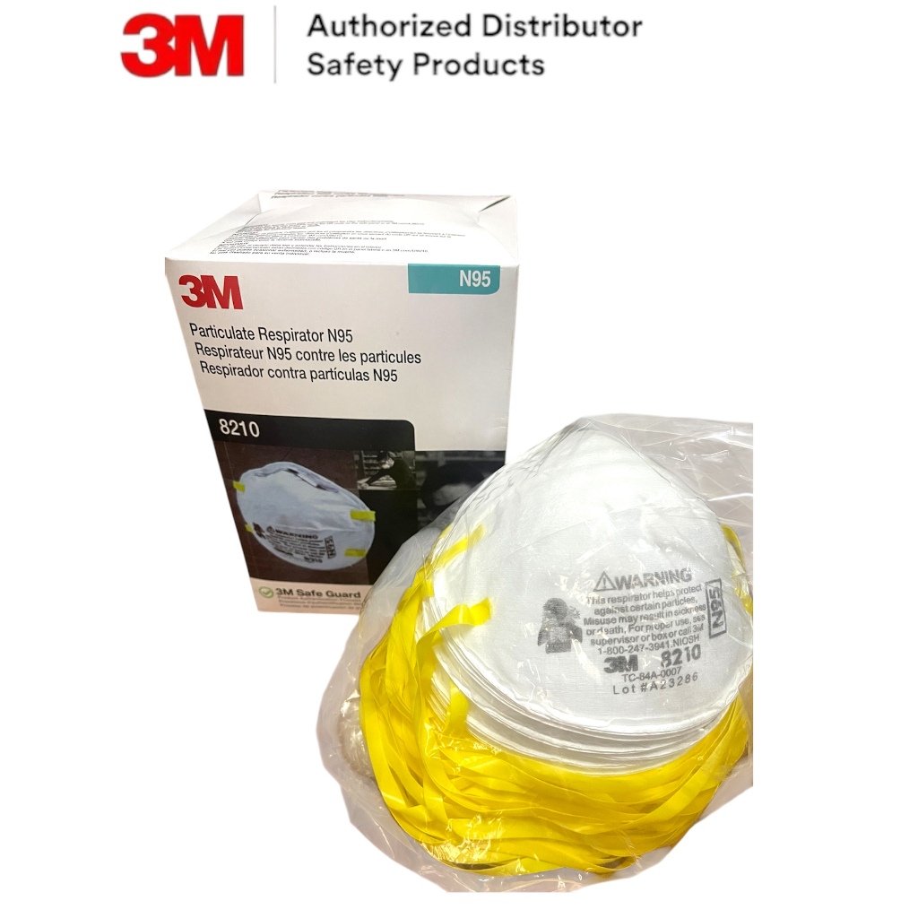 (1กล่อง/20 ชิ้น) 3M 8210 N95 หน้ากากป้องกันฝุ่น ละออง แบบคล้องศรีษะ ส่งไว