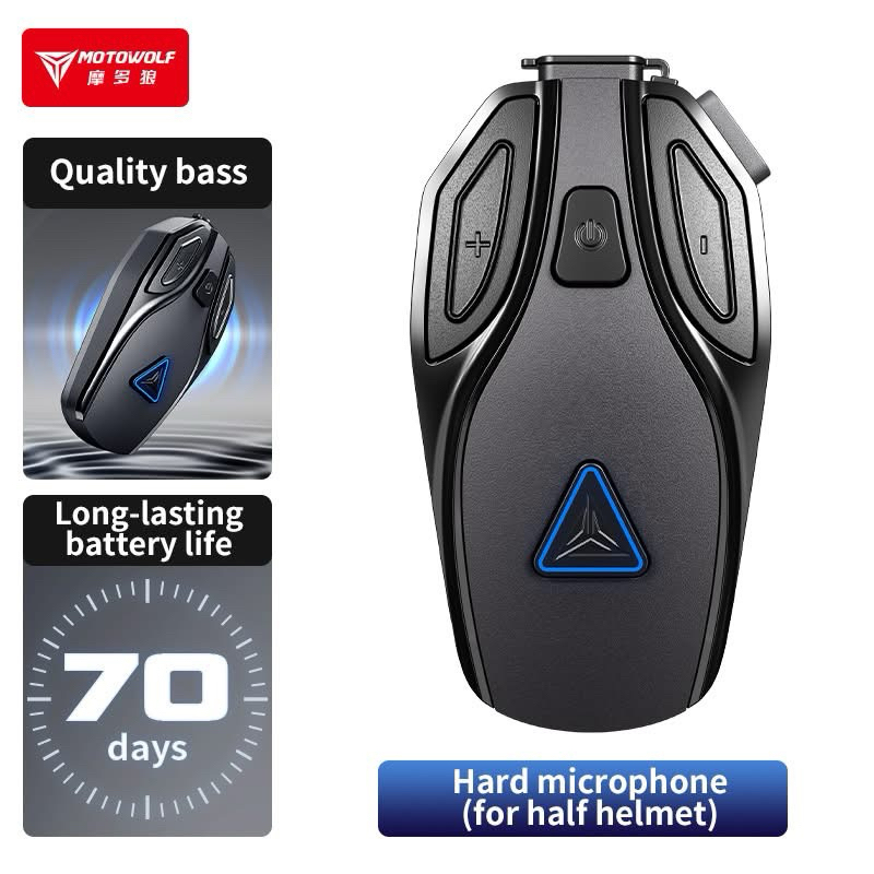 MOTOWOLF BH1 Bluetooth Headset บลูทูธติดหมวกกันน็อก แสตนบาย 70 วัน