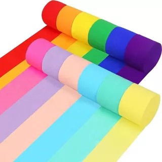 ม้วนกระดาษย่น creping paper ม่านสายรุ้ง 60 เมตร กระดาษทำฉาก ตกแต่งงานปาร์ตี ส่งสินค้าทุกวัน