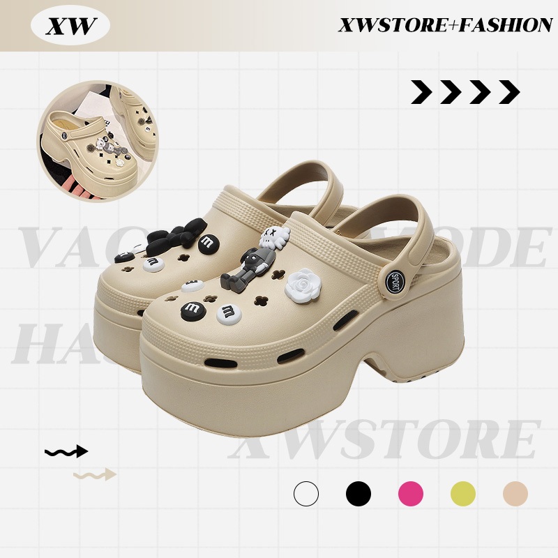 XWshopee แบบใหม่แบบสับ รองเท้าหัวโตแฟชั่น รุ่นนี้งานเสริมส้นแบบเน้นๆ เหมาะสำหรับสาวๆตัวเล็กมาก โกงความสูงได้สุดๆ ใครชอบง