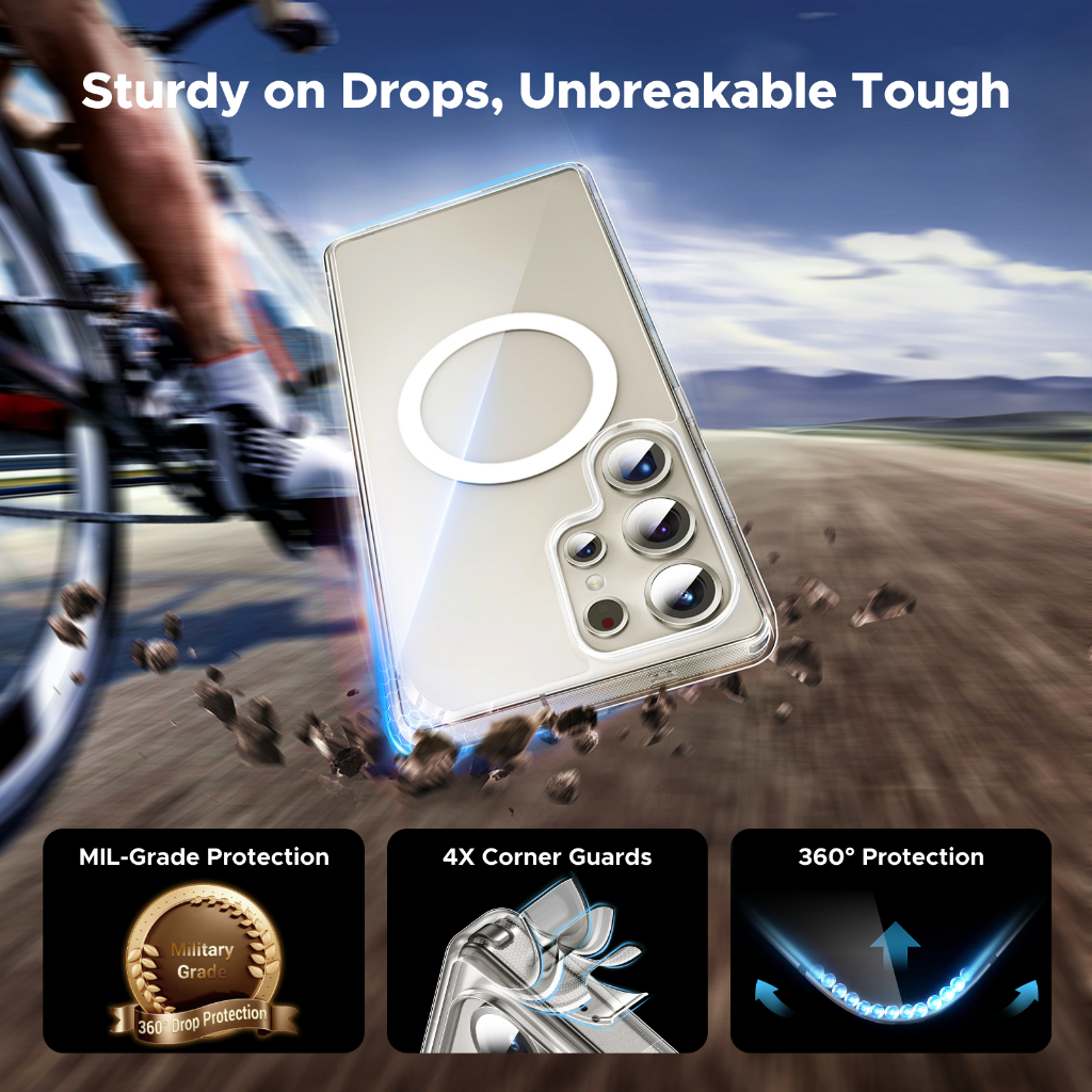 Ugreen เคส Magnetic Clear Case สําหรับ Samsung Galaxy S25 Ultra แข็งแรง บางเบา ไม่เหลือง รุ่น CA183