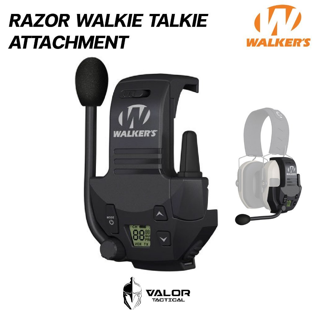 Walker's Razor Walkie Talkie Attachment ไมค์ วิทยุสื่อสาร ระยะส่งสัญญาณ 2-3ไมล์ 22 ช่องสัญญาณ