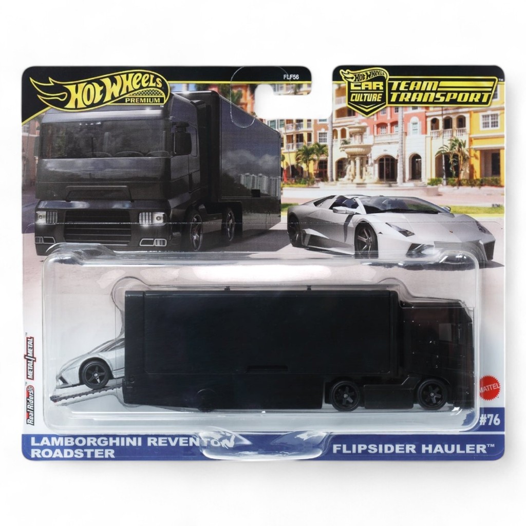 Hotwheels Premium | TEAM TRANSPORT LAMBORGHINI REVENTON ROADSTER & FLIPSIDER HAULER สเกล 1:64