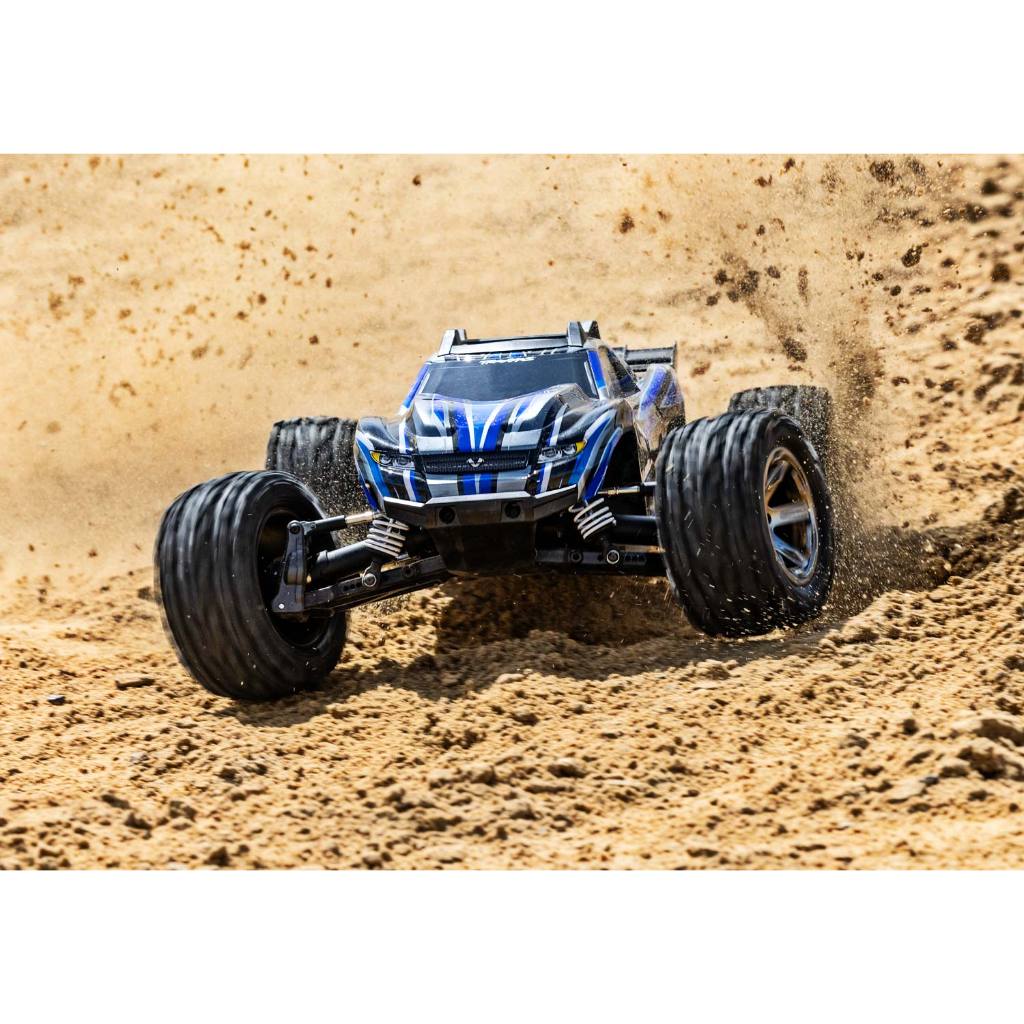 รถบังคับวิทยุไฟฟ้ายี่ห้อTRAXXASรุ่น Rustler 4X4 VXL HD TSM 4WD 1/10 ชุดแต่งHD บอดี้สีใหม่
