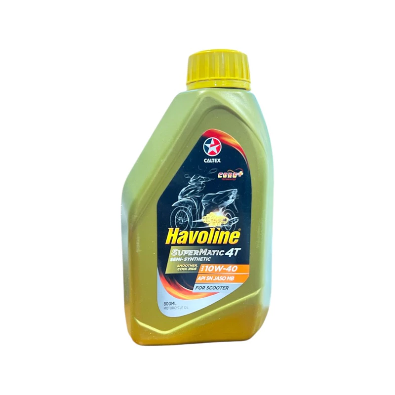 น้ำมันเครื่อง Caltex Havoline ซุปเปอร์เมติก 4T รถออโตเมตริก 10W-40 0.8 L