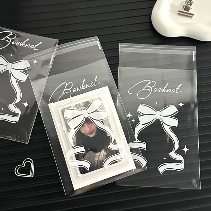 🎀🪄พร้อมส่ง!ซองใสฝากาว Bowknot Stars (แพ็ค 50 ชิ้น) ซองแพ็คการ์ด น่ารักๆ - รูปที่ 3