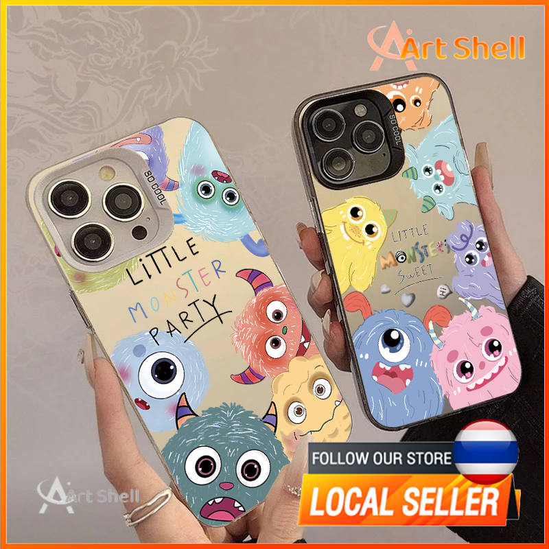 เคสไอโฟน11 โทรศัพท์กรณียากกันกระแทกแ สำหรับ iPhone 13 12 14 15 Pro Max XR X Plus XS SE 7 8P แหวนผมมอนสเตอร์