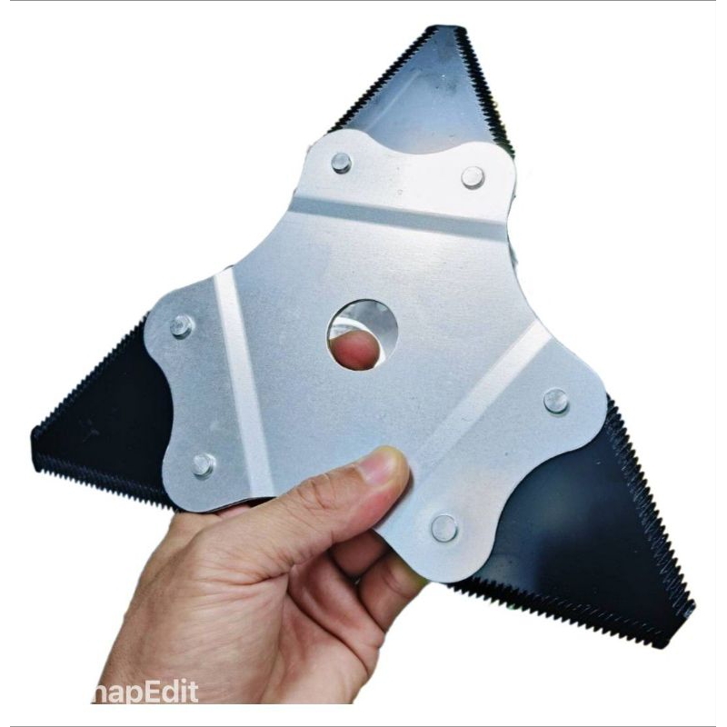 ใบตัดหญ้าสามเหลี่ยม ฟันแข็ง ตัดหญ้า- ตัดข้าว เหล็ก M85 ครบชุดพร้อมใช้งาน

