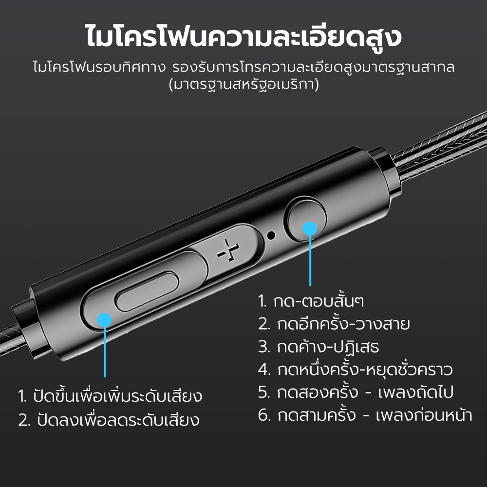 หูฟัง SGT Earphones Wired  หูฟังมีไมค์ เบสหนัก 3.5mm. รองรับ Android สามารถใช้งานร่วมกับสมาร์ทโฟน ของแท้100% รูปที่ 7