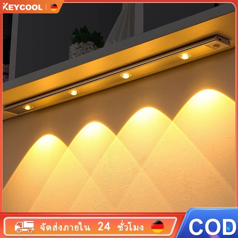 keycoolโคมไฟ LED รูปตาแมว ปรับได้ 3 สี ชาร์จ USB TYPE-C 20 30 40 50 60 ซม. สําหรับตู้เสื้อผ้า ห้องครัว