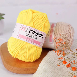 deedeeland ไหมพรม ฝ้าย DIY ผ้าพันคอ เสื้อกันหนาว 4 ply 25g ไหมพรม คอตตอนนม