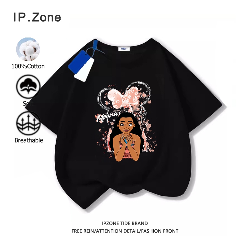 เสื้อเด็ก BabyMoana ลายพิมพ์การ์ตูนน่ารัก 2025สินค้าใหม่! ผ้าฝ้ายแท้ เสื้อยืดเด็กผู้หญิง มี 6 สี(จัดส่งตลอด 24 ชั่วโมง)