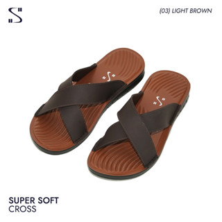 รองเท้า Super Soft รุ่น Cross สีน้ำตาลอ่อน (Light Brown) รอง…