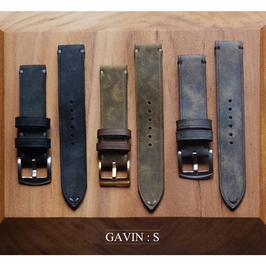 TYME สายนาฬิกา หนังแท้ HANDCRAFT รุ่น GAVIN:S ขนาด 18 mm 20 mm 22 mm 24 mm รับประกัน 1 ปีเต็ม
