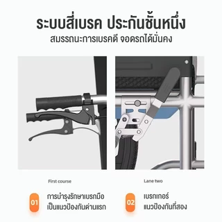 รถเข็นผู้ป่วย wheelchair รถเข็นผู้ใหญ่ พับได้น้ำหนักเบาท่อเหล็กหนาสกู๊ตเตอร์ผู้สูงอายุรถเข็นแบบพกพา รถเข็นผู้ป่วยพับได้