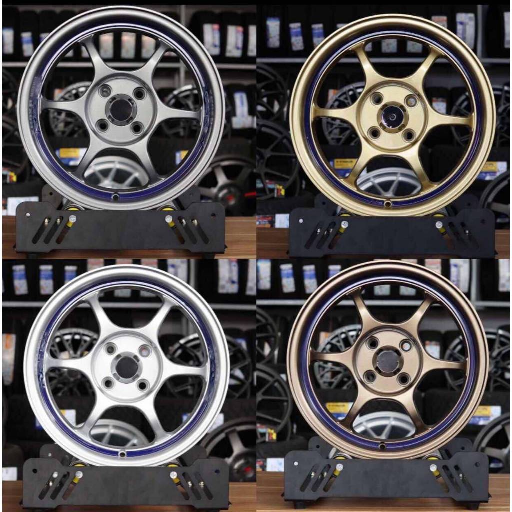 ล้อแม็กลาย RG1/F4-2 ขนาด 15X7.0/4H100 ออฟ 35 สี GOLD-BLUE/สี MATT GUN-BLUE/ SILVER-BLUE/ BRONZE+BLUE