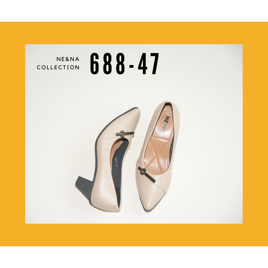 รองเท้าเเฟชั่นผู้หญิงเเบบคัชชูส้นสูงปานกลาง No. 688-47 NE&NA Collection Shoes