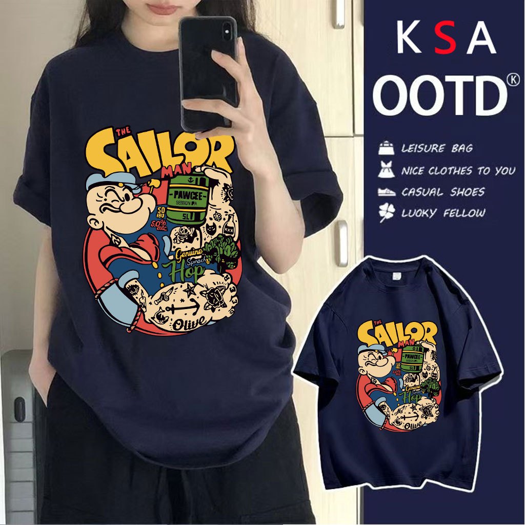 เสื้อยืดลายการ์ตูนน่ารักๆ ผ้าคอตตอน 100% oversize เสื้อผ้าสาวอวบคนอ้วนสวยๆผู้หญิงไซส์ใหญ่ เสื้อคู่กับแฟนแฟชั่นเกาหลี 3XL