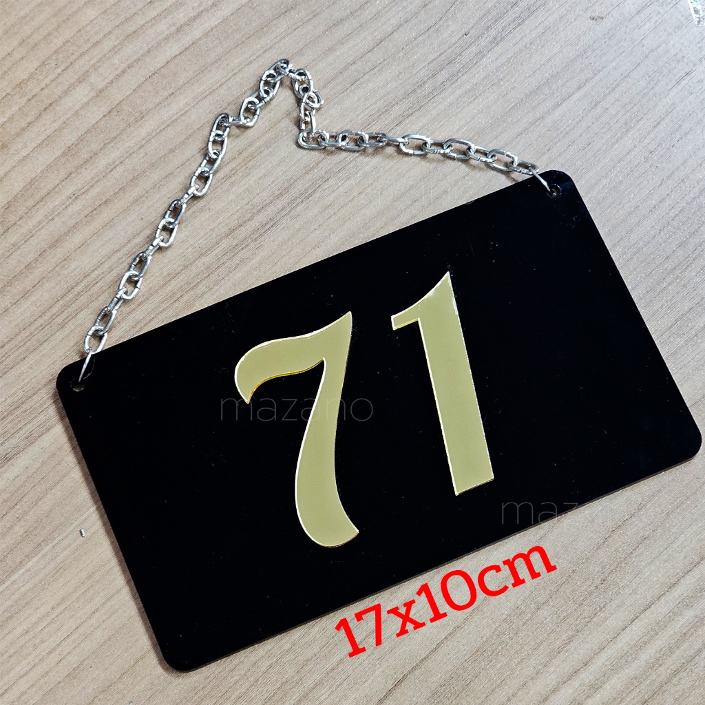 ป้ายบ้านเลขที่ อะคริลิคดำตัวอักษรทองกระจกเงา ดีไซน์หรู ป้ายหนาอคริลิค 3 mm มีทั้งแบบแขวนและติดกำแพง ราคา ถูกที่สุด ดีลบีเคเค แกลเลอรีภาพที่ 4