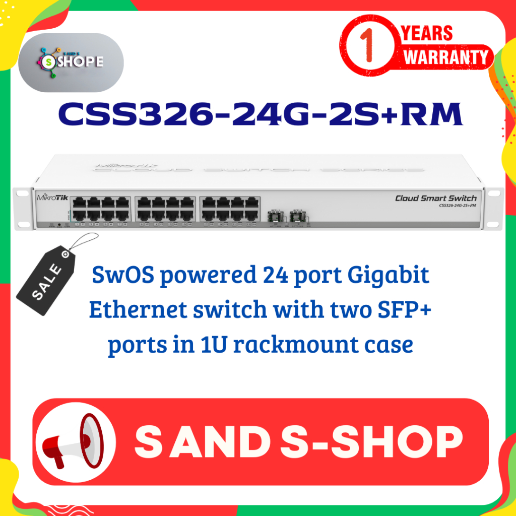 Mikrotik CSS326-24G-2S+RM⚡️ส่งไว⚡️รับประกัน 1 ปี⚡️ออกใบกำกับภาษีได้⚡️🔥สั่งซื้อได้เลย🔥