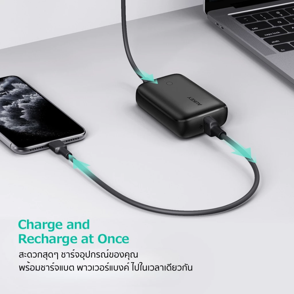 [CCC][ขายดี] AUKEY PB-N83S พาวเวอร์แบงค์ชาร์จเร็ว 10,000 mAh ขนาดเล็ก ชาร์จเร็วด้วย PD20W SCP22.5W thumbnail 6