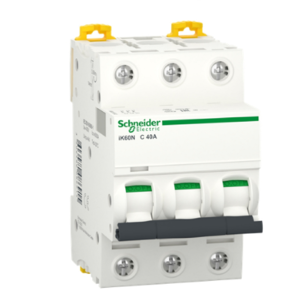 Schneider เซอร์กิตเบรกเกอร์ MCB 3Pole 40A 6kA C-Curve - รุ่น Acti9 iK60N A9K24340 Circuit Breaker