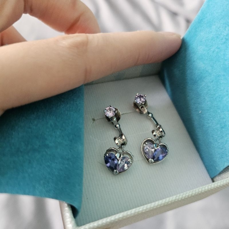 Dallar Jewelry ต่างหู พลอยสีฟ้าม่วง