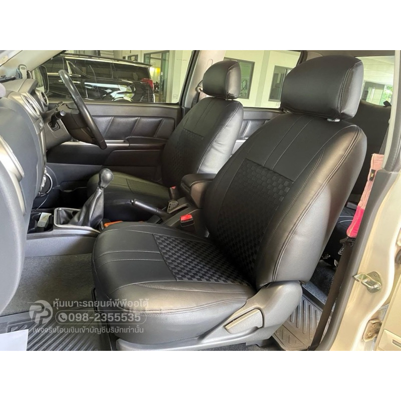 หุ้มเบาะรถยนต์ ISUZU d-max 2003-2011 ประตู  ลาย P  สีดำล้วน หุ้มเบาะพีพีออโต้
