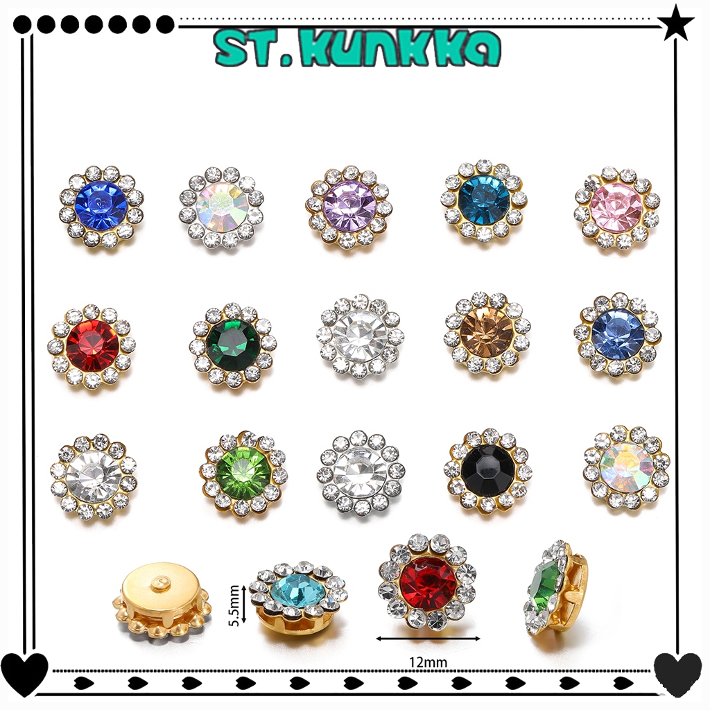 ST.KUNKKA 20ชิ้น 10mm ลูกปัดคริสตัล พลอยเทียม รูปกรงเล็บดอกไม้ ชิ้นอุปกรณ์เสริมที่สามารถใช้ตกแต่งเสื้อผ้า DIY